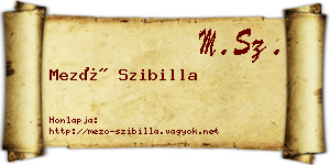 Mező Szibilla névjegykártya